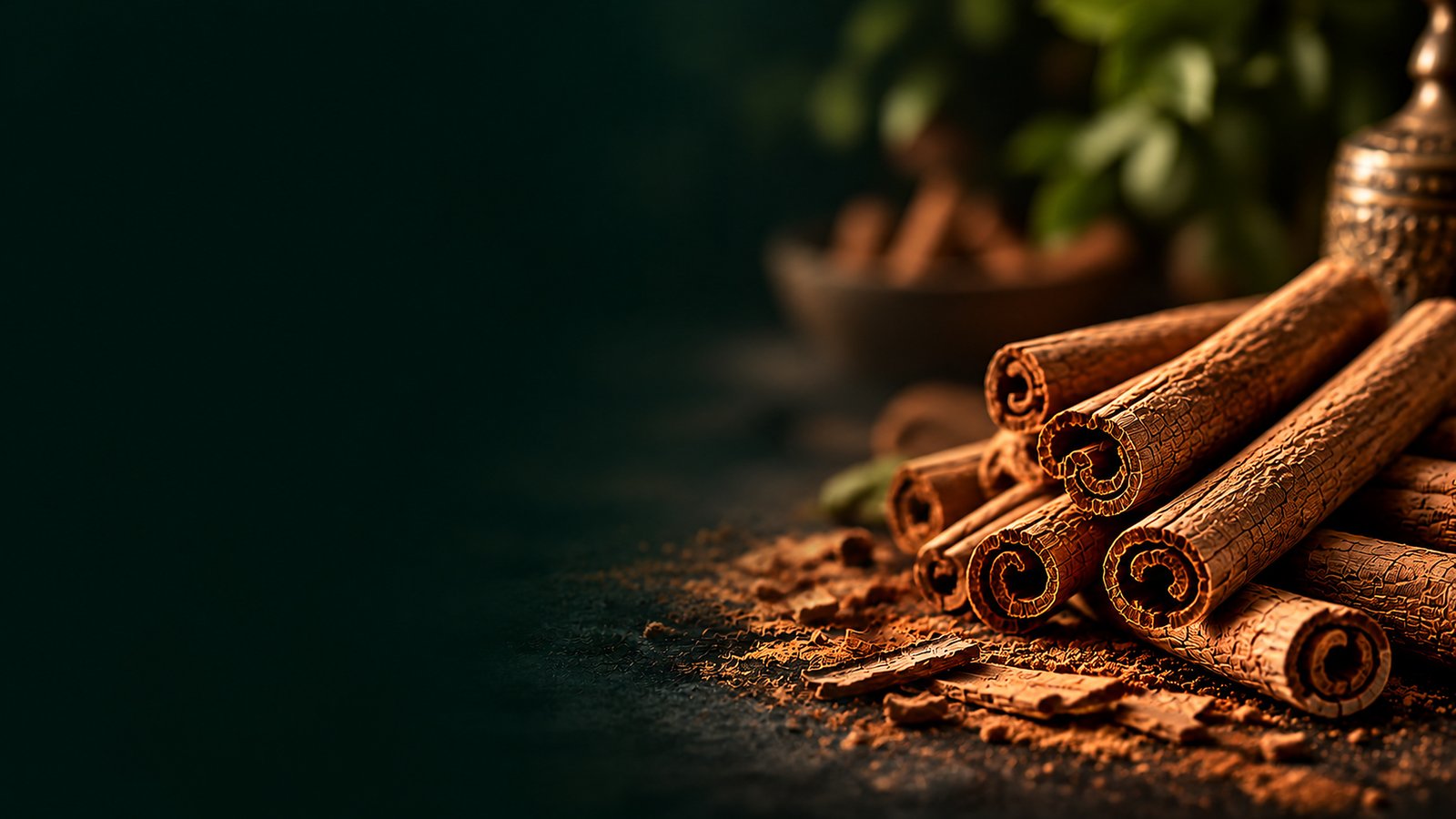 Cinnamon quills in warm directional light